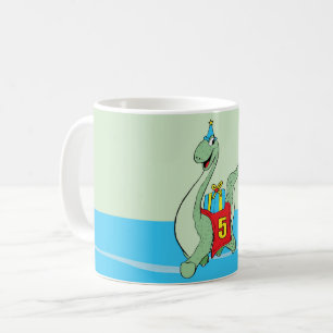 Mug Petit garçon, 5e anniversaire Dinosaur