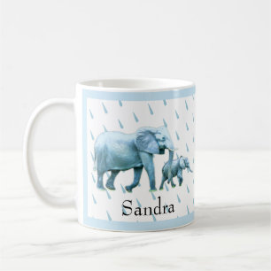 Mug Petit garçon bleu Eléphants Baby shower