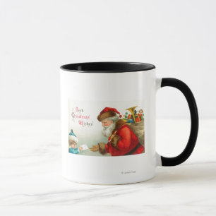 Mug Petit garçon donnant une lettre à Père Noël