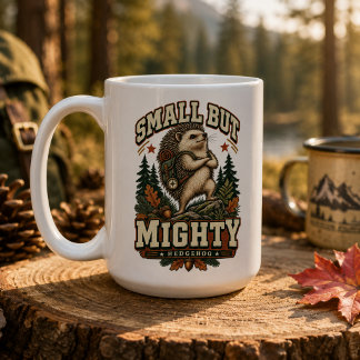 Mug Petit mais puissant hérisson rétro de camping d'av