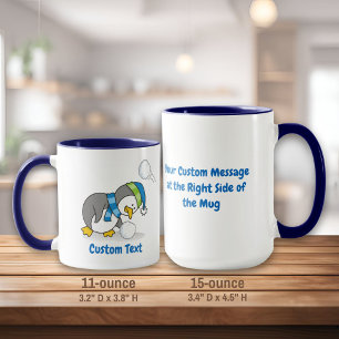 Mug Petit manchot obtenant une boule de neige