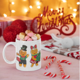 Mug Petit pain d'épices et pain d'épices Fille Noël