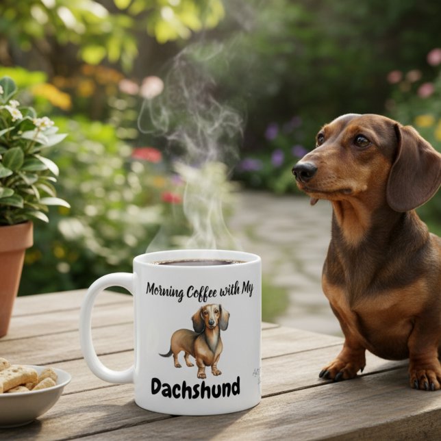 Mug Petit teckel Sandy Brun Matin  (Créateur téléchargé)