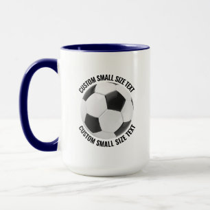 Mug Petit texte BLEU NAVY Combinaison 425g Soccer pers