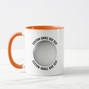 Mug Petit texte ORANGE Combo 11oz Golf personnalisé