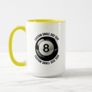 Mug Petit texte YELLOW Combo 15oz personnalisé 8 Ball