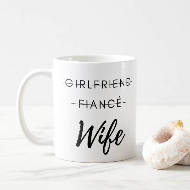 Mug Petite amie, Fiance, Femme - Mariage mariée boîte  (Avec donut)
