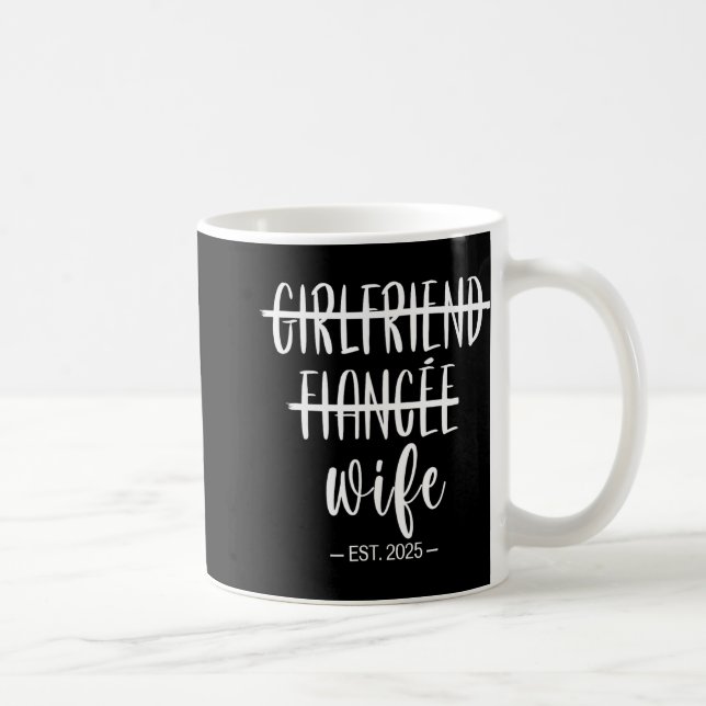Mug Petite amie Fiancée Épouse 2025 Mariage récent Cér (Droite)
