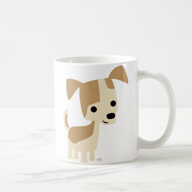 Mug Petite bande dessinée de chien curieux (Droite)