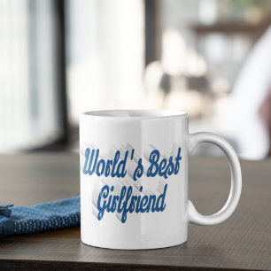 Mug Petite copine bleu mer demi-script