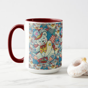 MUG PETITE COUPE PATRIOTIQUE D'OURS DE TEDDY, DE BATEA