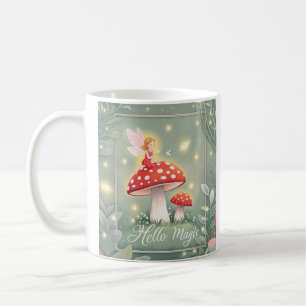 Mug Petite fée perchée sur le champignon et brillante