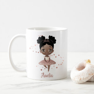 Mug Petite fille Danser Ballerina Princesse, Or Rose