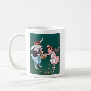 Mug Petite fille lapin lapin vintage Oeuf de Pâques