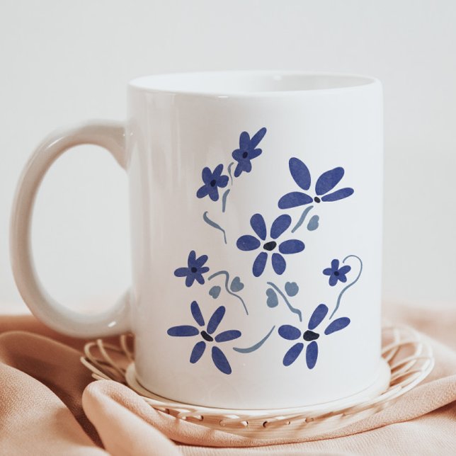 Mug Petite Fleurs Romantiques Bleues (Créateur téléchargé)