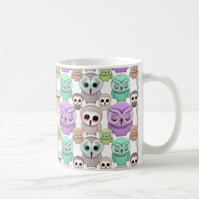 Mug Petites Chouettes mignonnes aux couleurs pastel (Droite)