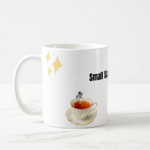 Mug Petites gorgées. Grand bonheur. Café à typographie