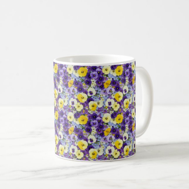 Mug Petites panneaux violets et jaunes (Devant droit)