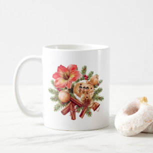 Mug Petits Brownies Pain d'épice avec Amaryllis Rouge
