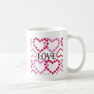 Mug Petits coeurs rose rouge AMOUR