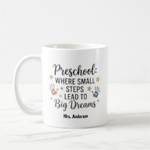 Mug Petits pas mènent à de grands rêves Nom personnali