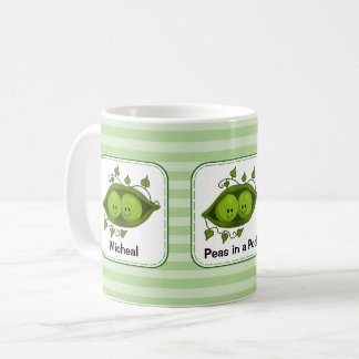 Mug Petits Pois Dans Une Cosse Avec Des Rayures Vertes