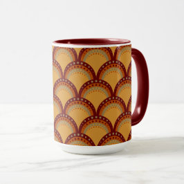 Mug Pétoncles avec points, Bourgogne, Rouille, Apricot