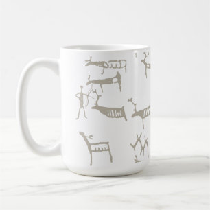 Mug Pétroglyphe de roche Chasse ancienne au cerf europ