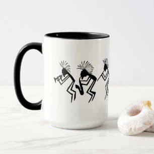 Mug Petroglyphe Kokopelli Horn and Flute Player