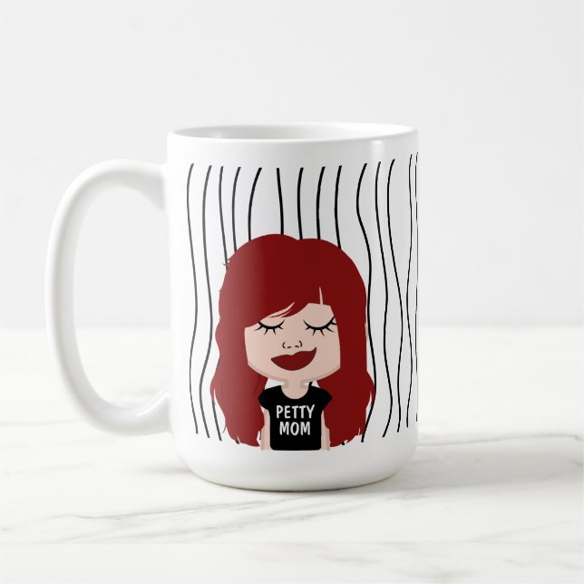 Mug PETTY MOM | Visage(s) amusant(s) rayé(s) Fête des  (Gauche)