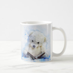Mug Peu d'aquarelle d'ours de nounours de lecture