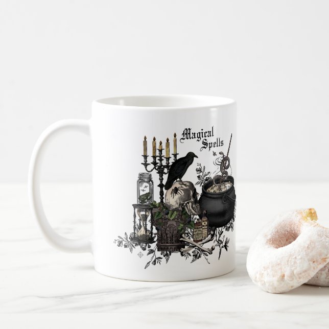 Mug PEU DE TÉMOINS vintages D'Halloween (Avec donut)