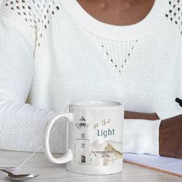 Mug Phare "Be the Light" Aquarelle Motivationnelle