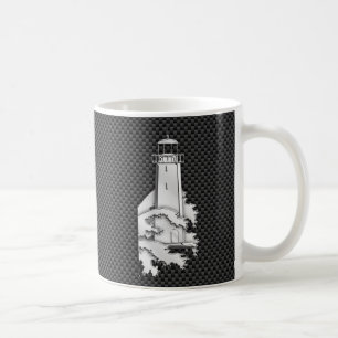 Mug Phare Chrome Style sur Décor de fibre de carbone