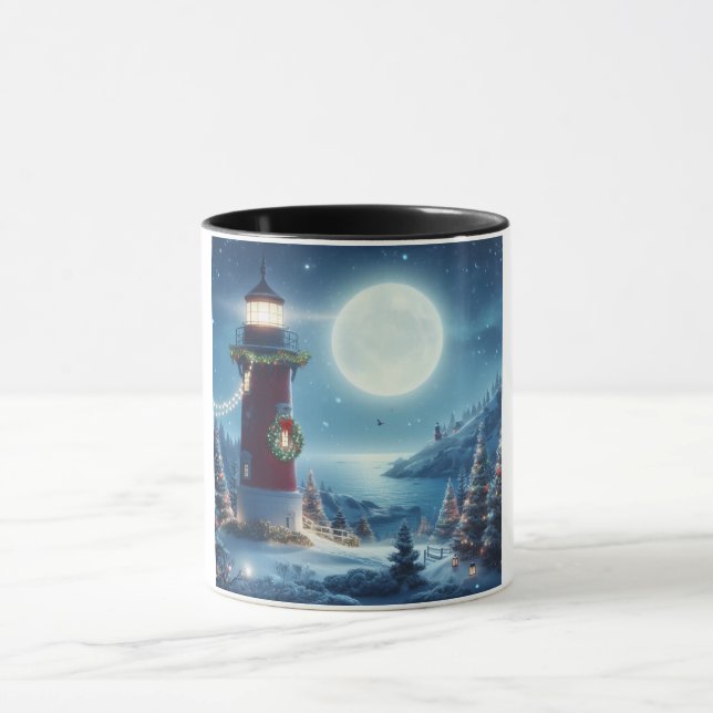 Mug Phare de Noël nautique (Centre)