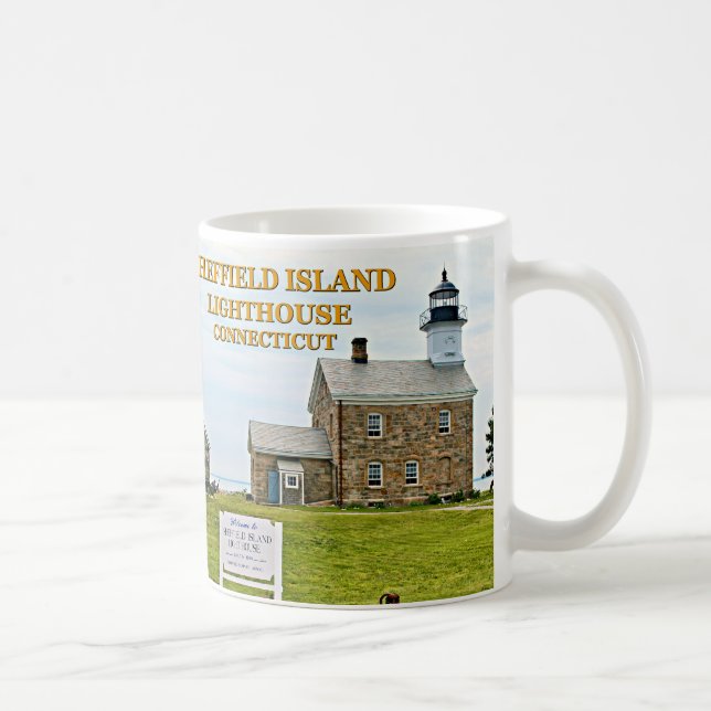 Mug Phare d'île de Sheffield, le Connecticut (Droite)