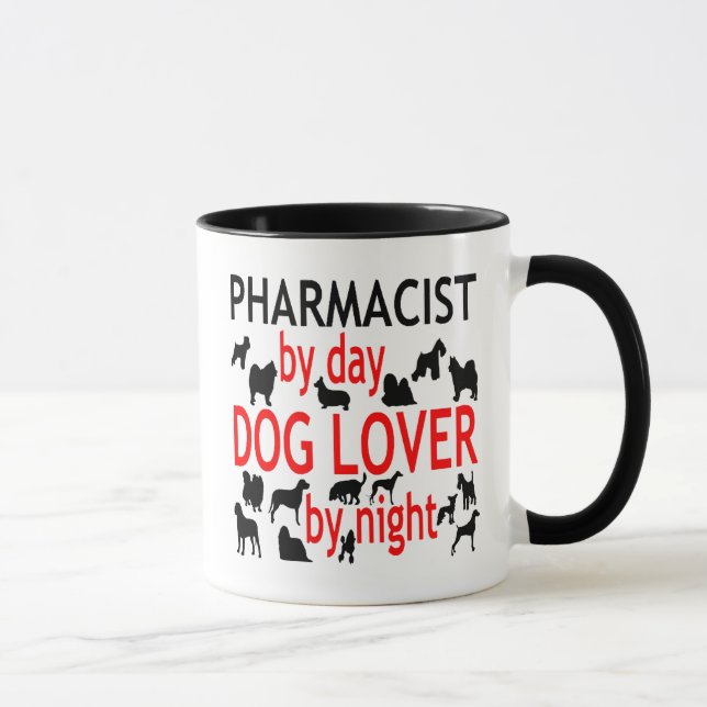 Mug Pharmacien Amoureux des chiens en rouge (Droite)