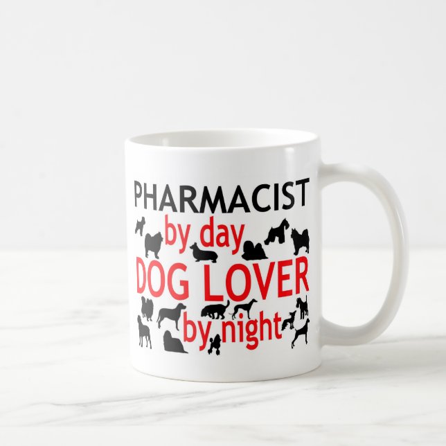 Mug Pharmacien par jour Amoureux des chiens par nuit (Droite)