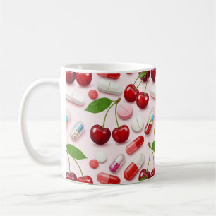 Mug Pharmacien Pilules Roses Cerises Rouges
