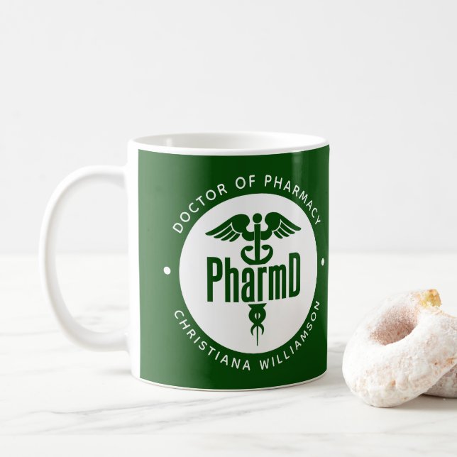 Mug PharmD Docteur en pharmacie Pharmacy Graduation Ph (Avec donut)