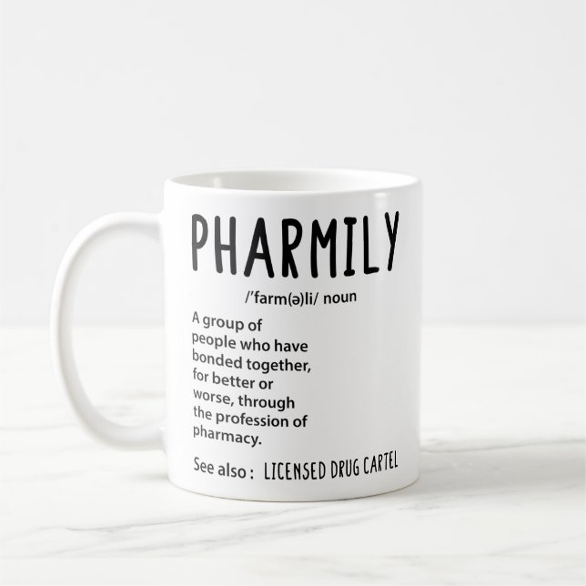 Mug Pharmily Funny Pharmacy pour Technicien en pharmac (Gauche)