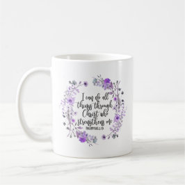 Mug Philippiens 4:13 Bible Écriture Purple Lavande