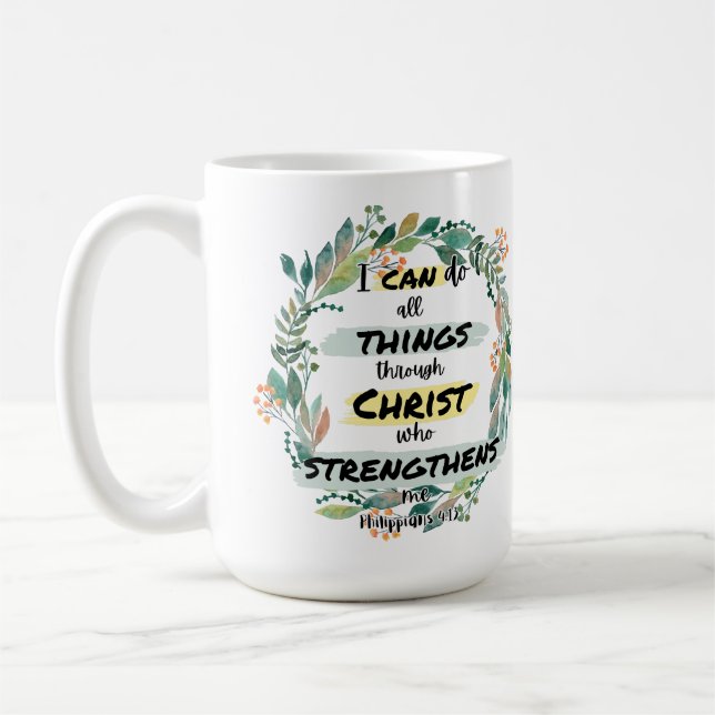 Mug Philippiens 4:13 Citation Verse De La Bible (Gauche)