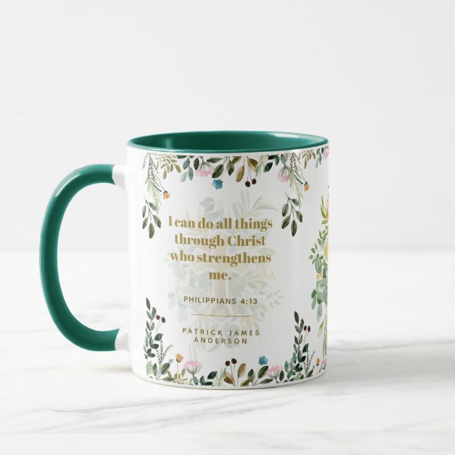 Mug Philippiens 4:13 Peuvent faire tout par Christ (Gauche)