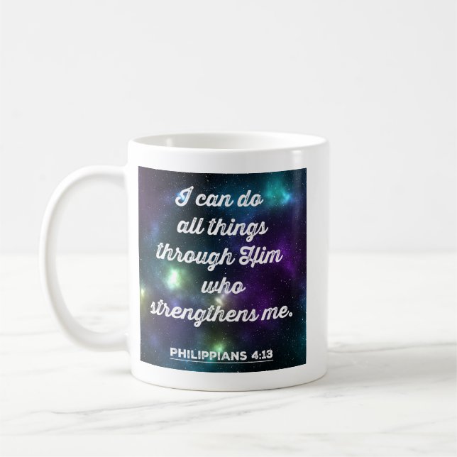 Mug Philippiens 4:13 Verse de la Bible (Gauche)