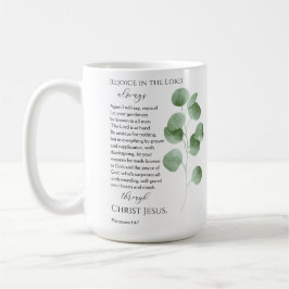 Mug Philippiens 4:4-7 Versets bibliques Eucalyptus Feu