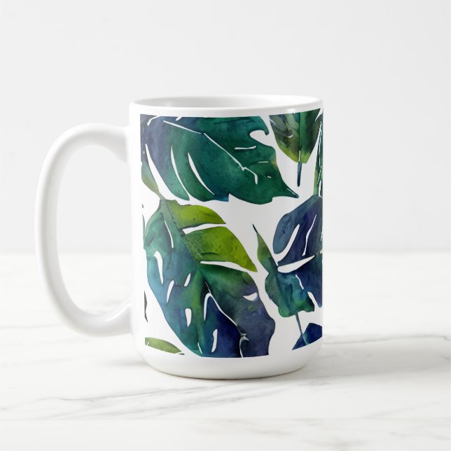 Mug Philodendron vert et bleu du feuillage Botanique (Gauche)
