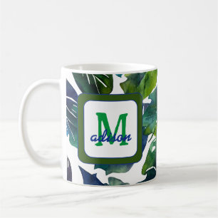 Mug Philodendron vert Feuille Foliage Botanique