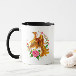 Mug Phoenix Floral Se Lève De L'Imaginaire Des Cendres