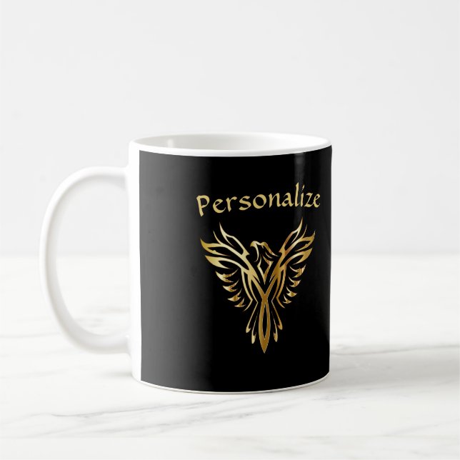 Mug Phoenix Rising Black & Gold Elegant (Gauche)